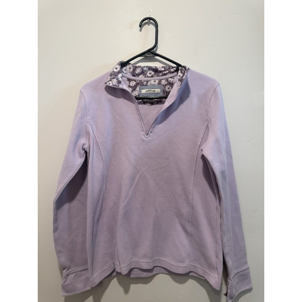 Orvis Purple Quarter Zippered Pullover Sweater Women M